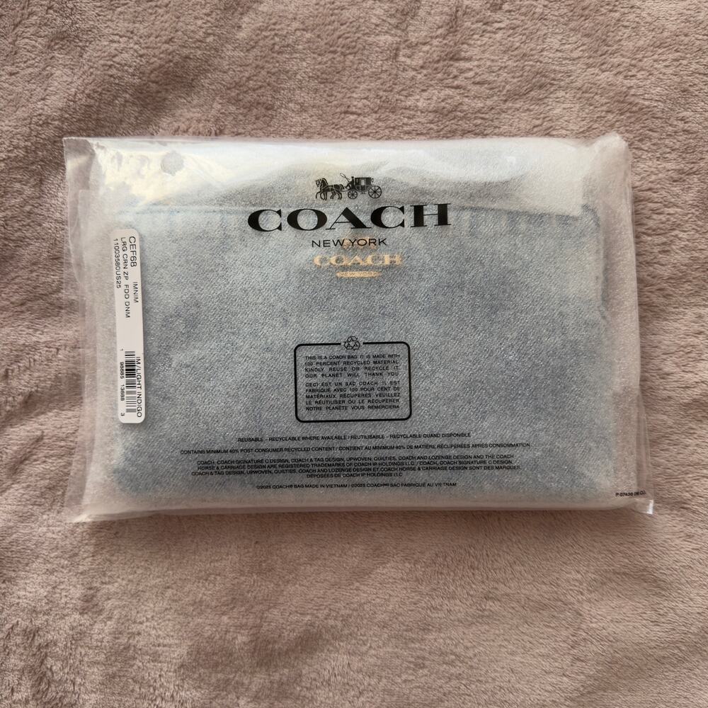 Coach Large Corner Zip Wristlet
In Loved Denim - Picture 4 of 5